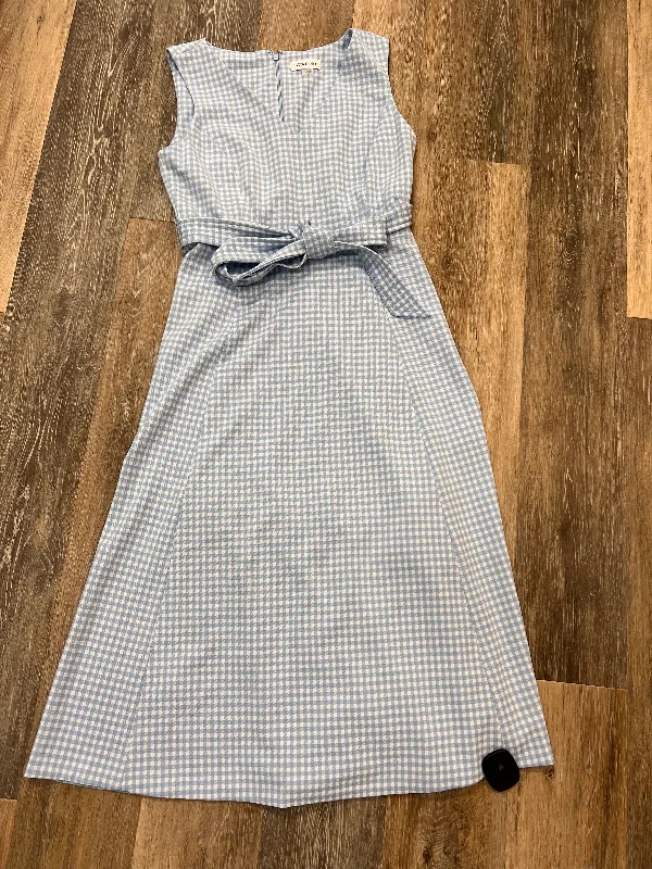 Dress Casual Midi By Calvin Klein In Checkered Pattern, Size: 6 Trendy Ruched Side Midi Dress Dress Casual Midi By Calvin Klein In Checkered Pattern, Size: 6 Trendy Ruched Side Midi Dress
