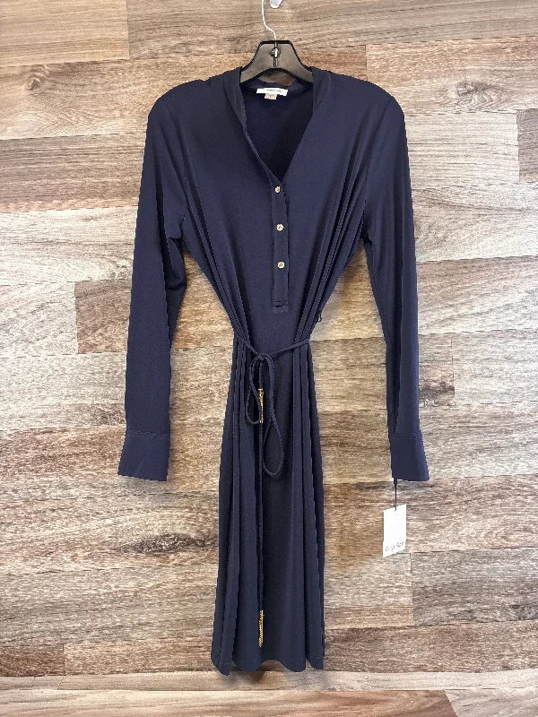 Dress Casual Midi By Calvin Klein In Navy, Size: M Fashionable Sheer Sleeve Midi Dress Dress Casual Midi By Calvin Klein In Navy, Size: M Fashionable Sheer Sleeve Midi Dress