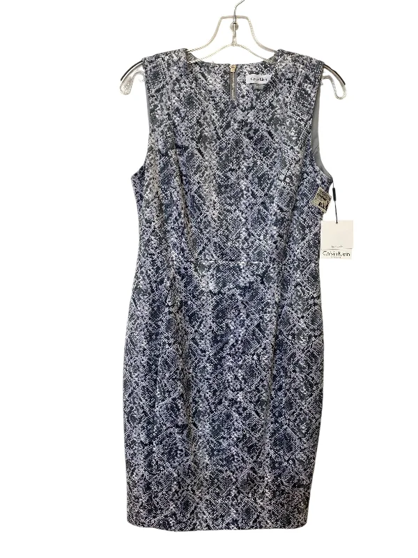 Dress Casual Midi By Calvin Klein In Striped Pattern, Size: 8 Comfortable Button Front Midi Dress Dress Casual Midi By Calvin Klein In Striped Pattern, Size: 8 Comfortable Button Front Midi Dress