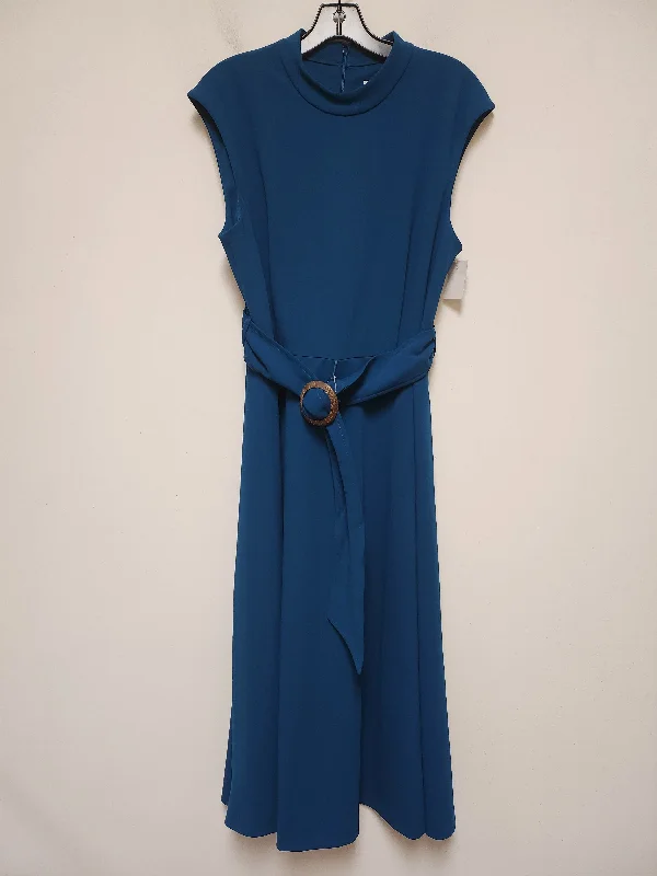 Dress Casual Midi By Calvin Klein In Teal, Size: L Comfortable Sleeveless Midi Dress