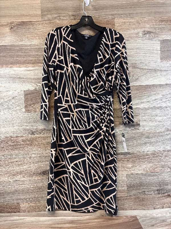 Dress Casual Midi By Chaps In Black & Tan, Size: M Comfortable Stretch Midi Dress