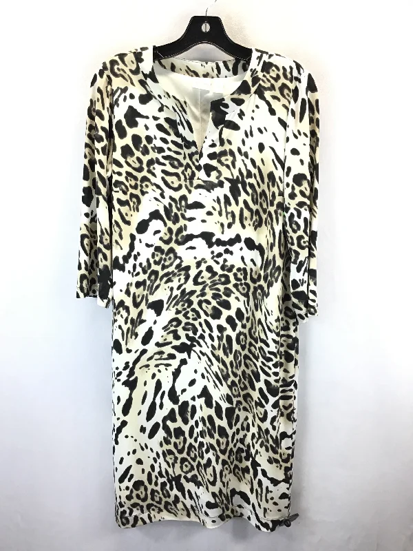 Dress Casual Midi By Chicos In Leopard Print, Size: M Comfortable Ruched Midi Dress