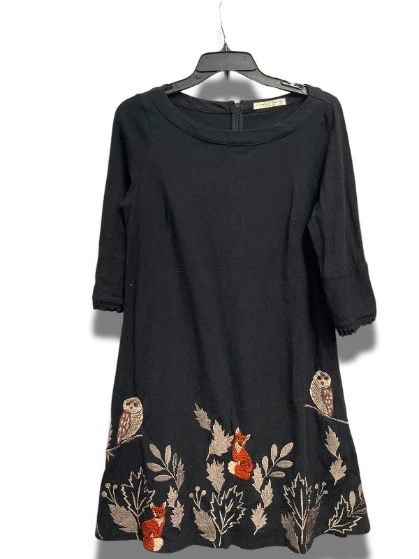 Dress Casual Midi By Cmb In Black, Size: S Stylish Animal Print Midi Dress