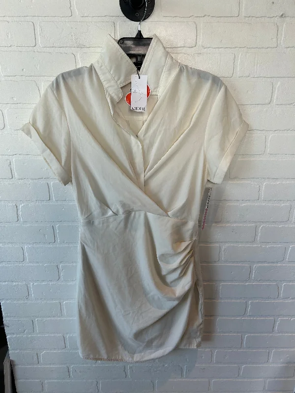 Dress Casual Midi By Cmc In Cream, Size: M Comfortable Short Sleeve Midi Dress