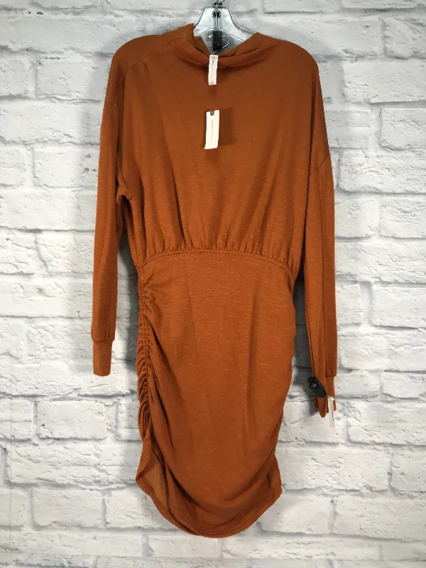 Dress Casual Midi By Daily Practice By Anthropologie In Brown, Size: L Comfortable Lace-Up Midi Dress
