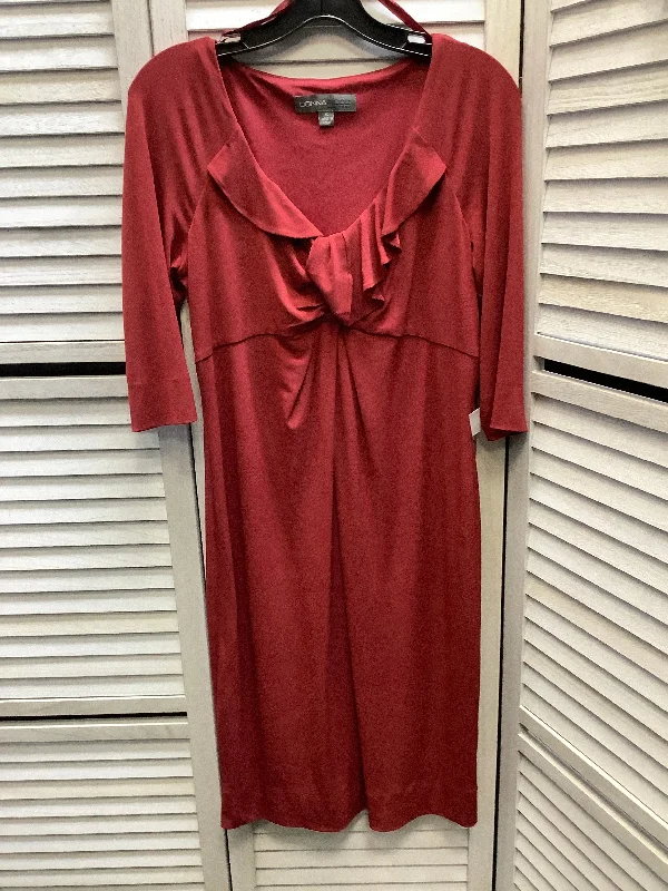 Dress Casual Midi By Donna Ricco In Red, Size: 6 Elegant Satin Button Midi Dress