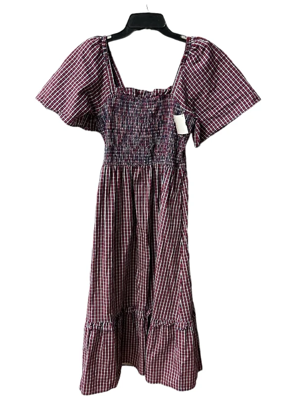 Dress Casual Midi By Draper James In Plaid Pattern, Size: Xs Stylish Vintage Midi Dress Dress Casual Midi By Draper James In Plaid Pattern, Size: Xs Stylish Vintage Midi Dress