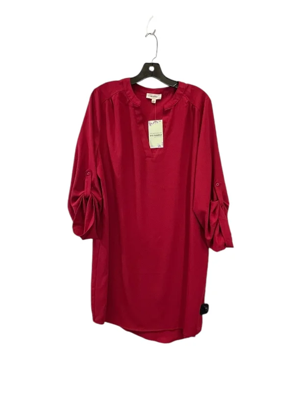 Dress Casual Midi By Ee Some In Red, Size: L Fashionable Plaid Midi Dress