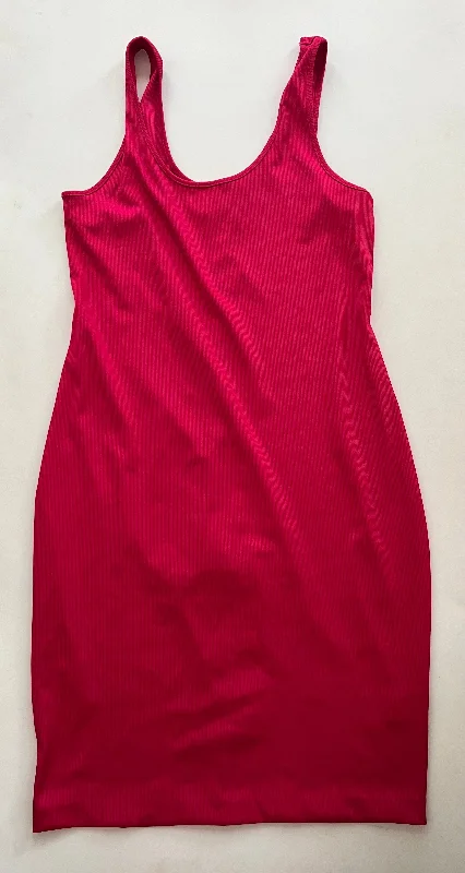 Dress Casual Midi By Express In Pink, Size: L Stylish High-Waisted Midi Dress
