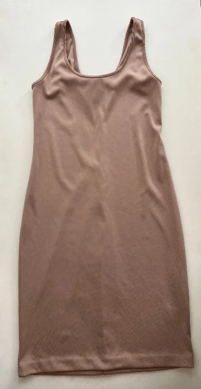 Dress Casual Midi By Express In Tan, Size: L Cozy Ribbed Knit Midi Dress