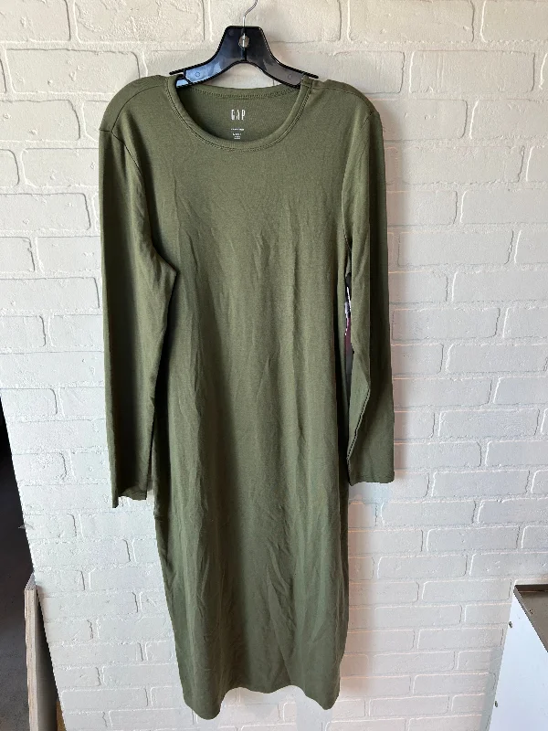 Dress Casual Midi By Gap In Green, Size: L Stylish Satin Midi Dress