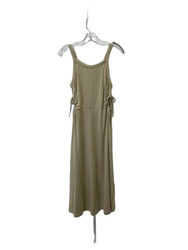 Dress Casual Midi By Gap In Tan, Size: M Elegant V-Neck Midi Dress