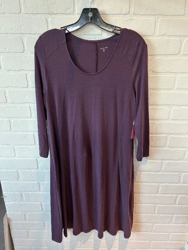 Dress Casual Midi By Garnet Hill In Purple, Size: M Trendy Fit-and-Flare Midi Dress