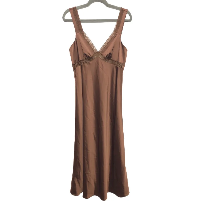 Dress Casual Midi By Gianni Bini In Brown, Size: 6 Trendy Fit-and-Flare Midi Dress