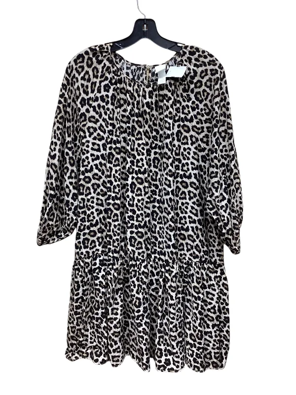 Dress Casual Midi By H&m In Animal Print, Size: M Comfortable Ribbed Midi Dress