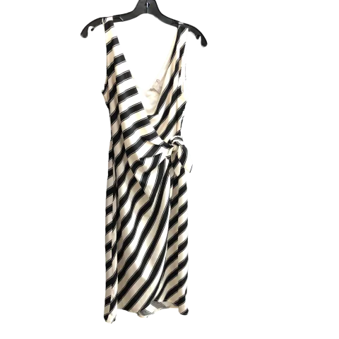Dress Casual Midi By H&m In Black & Cream, Size: S Stylish Button-Down Midi Dress