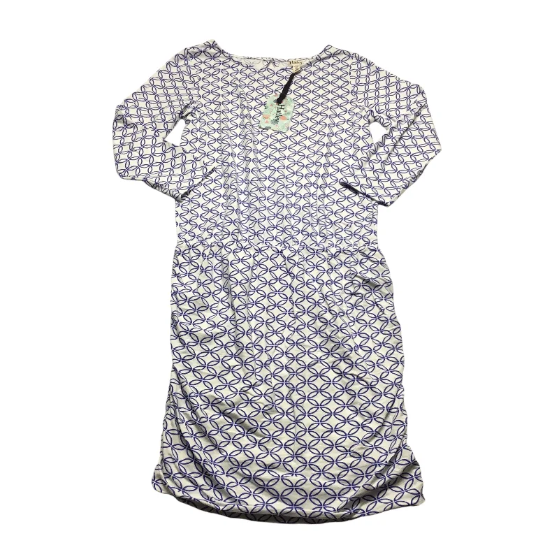 Dress Casual Midi By Hatley In Blue & White, Size: S Trendy Smocked Waist Midi Dress