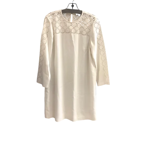 Dress Casual Midi By J. Crew In White, Size: 8 Elegant Lace Trim Midi Dress