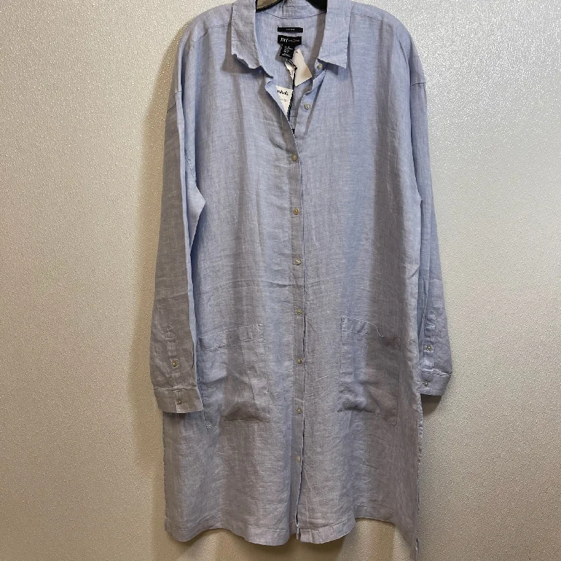 Dress Casual Midi By Jones New York O In Blue, Size: Xl Stylish Wraparound Midi Dress Dress Casual Midi By Jones New York O In Blue, Size: Xl Stylish Wraparound Midi Dress