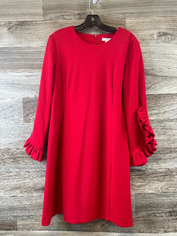 Dress Casual Midi By Katherine Barclay In Red, Size: M Comfortable Fit-and-Flare Midi Dress Dress Casual Midi By Katherine Barclay In Red, Size: M Comfortable Fit-and-Flare Midi Dress