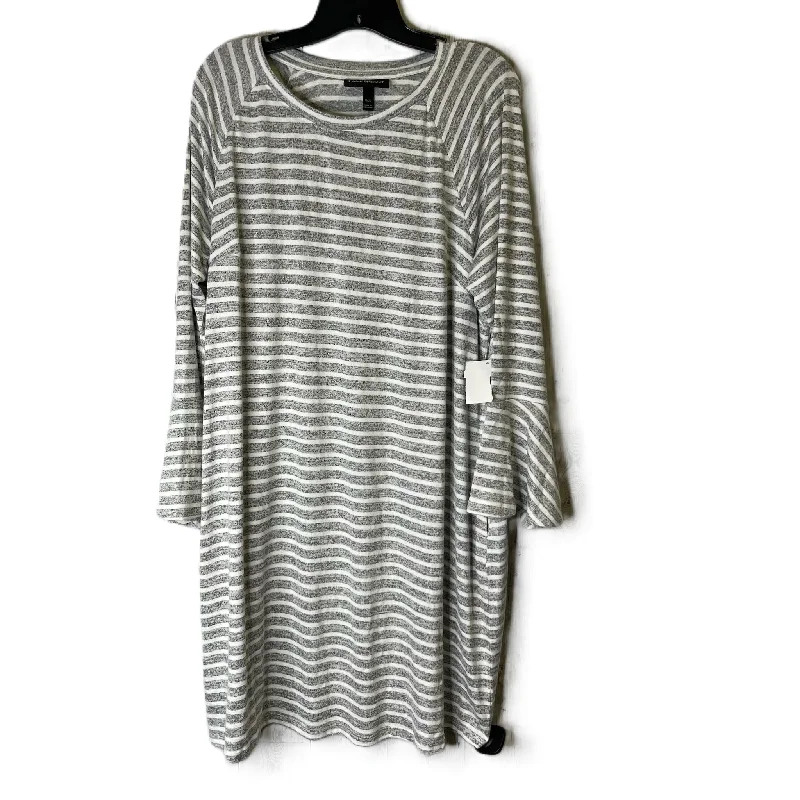 Dress Casual Midi By Lane Bryant In Striped Pattern, Size: 18 Trendy Midi Dress with Belt