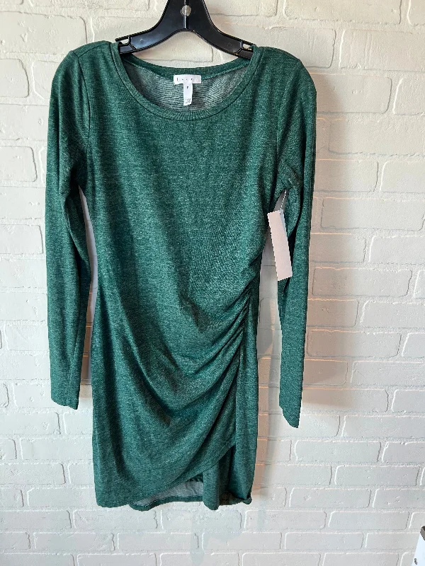 Dress Casual Midi By Leith In Green, Size: M Comfortable Short Sleeve Midi Dress