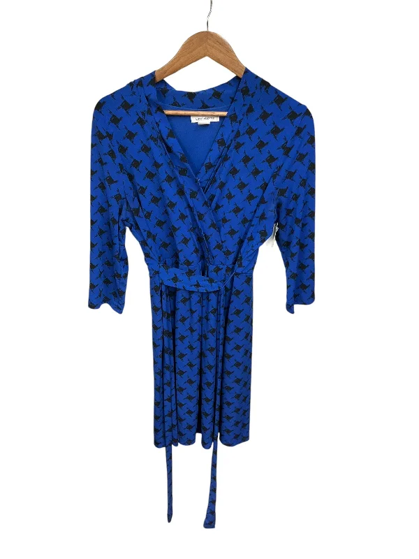 Dress Casual Midi By Liz Claiborne In Black & Blue, Size: Large Stylish Button-Up Midi Dress Dress Casual Midi By Liz Claiborne In Black & Blue, Size: Large Stylish Button-Up Midi Dress