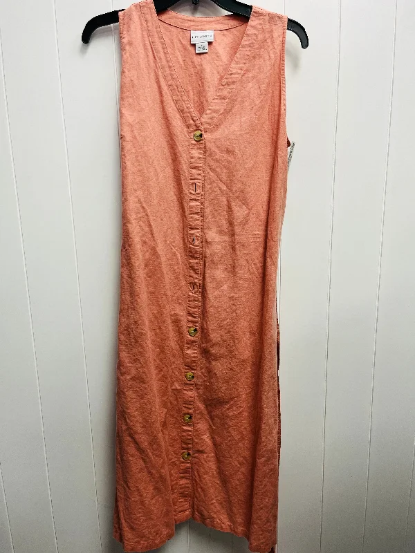 Dress Casual Midi By Liz Claiborne In Peach, Size: M Fashionable A-Line Midi Dress