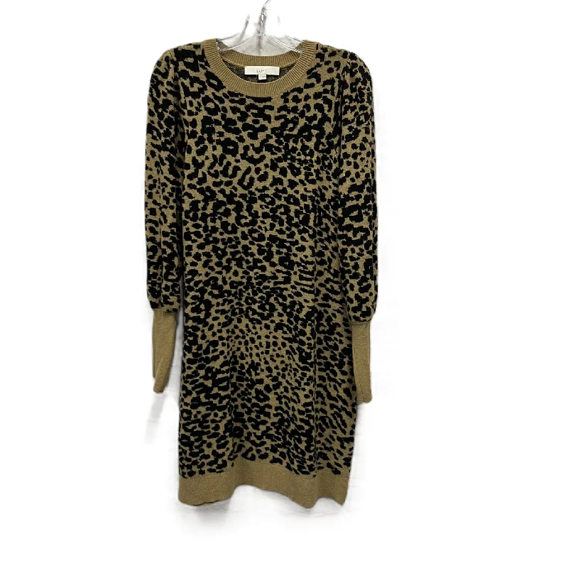Dress Casual Midi By Loft In Animal Print, Size: L Chic Bohemian Midi Dress