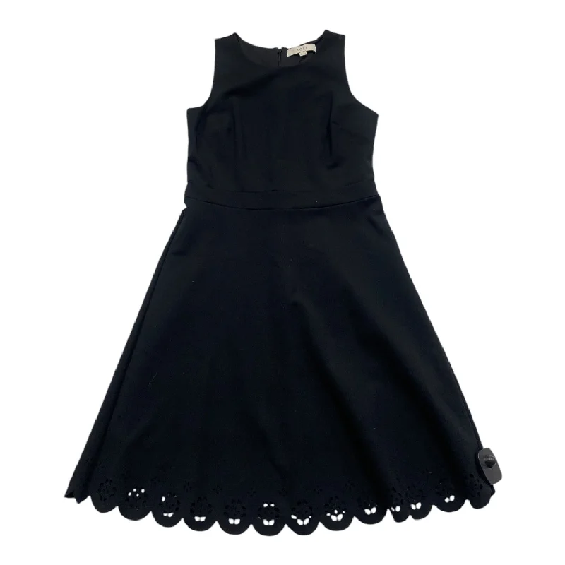 Dress Casual Midi By Loft In Black, Size: 2 Trendy Long Sleeve Midi Dress