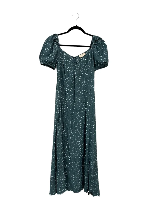 Dress Casual Midi By Loft In Blue, Size: Xs Trendy Off-Shoulder Button Midi Dress