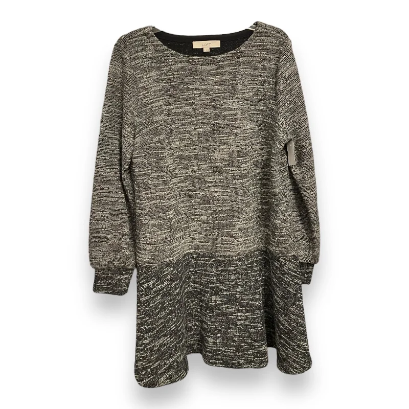 Dress Casual Midi By Loft In Grey, Size: L Stylish Off-Shoulder Ruffle Dress