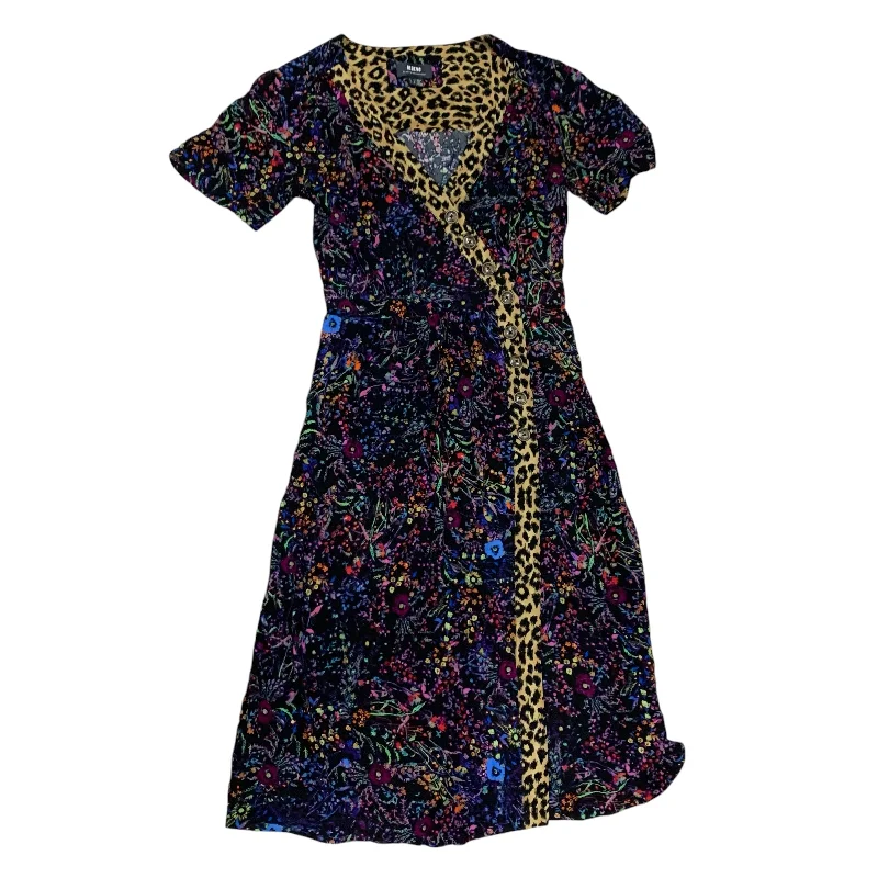 Dress Casual Midi By Maeve In Black & Purple, Size: Xs Comfortable Denim Midi Dress