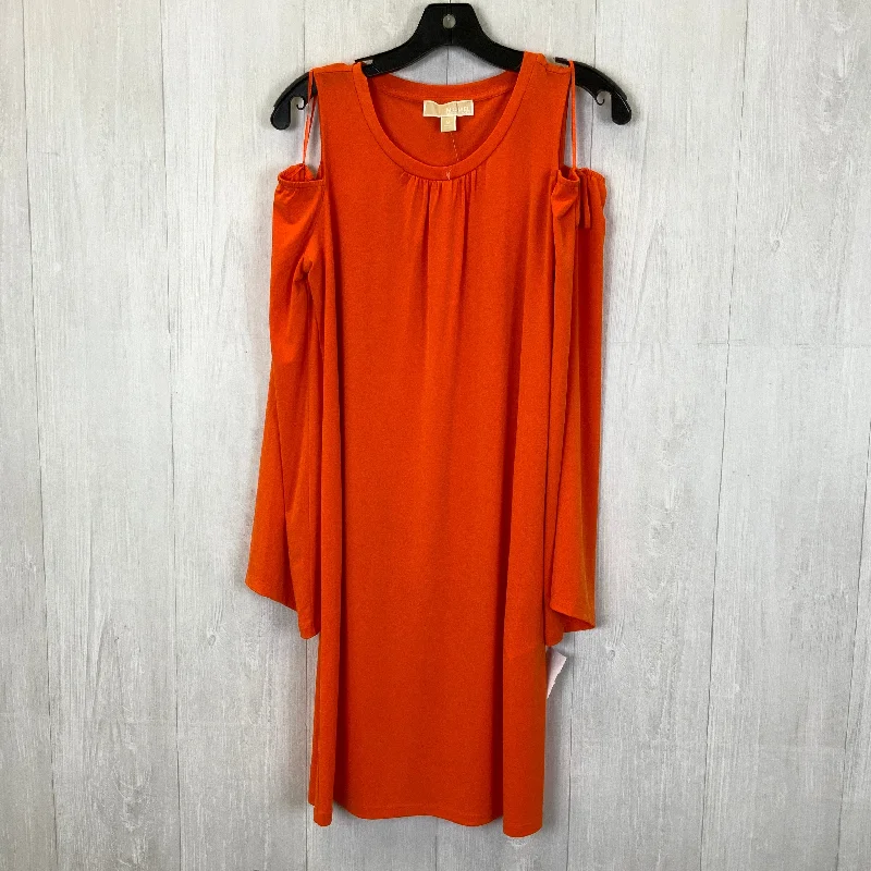 Dress Casual Midi By Michael By Michael Kors In Orange, Size: M Cozy Midi Dress with Pockets Dress Casual Midi By Michael By Michael Kors In Orange, Size: M Cozy Midi Dress with Pockets
