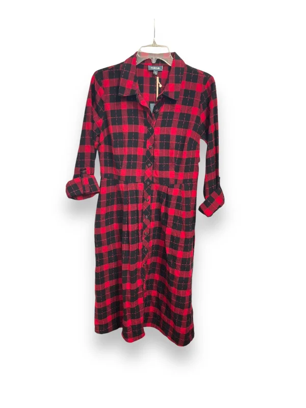 Dress Casual Midi By Modcloth In Plaid Pattern, Size: M Classic Black Midi Dress