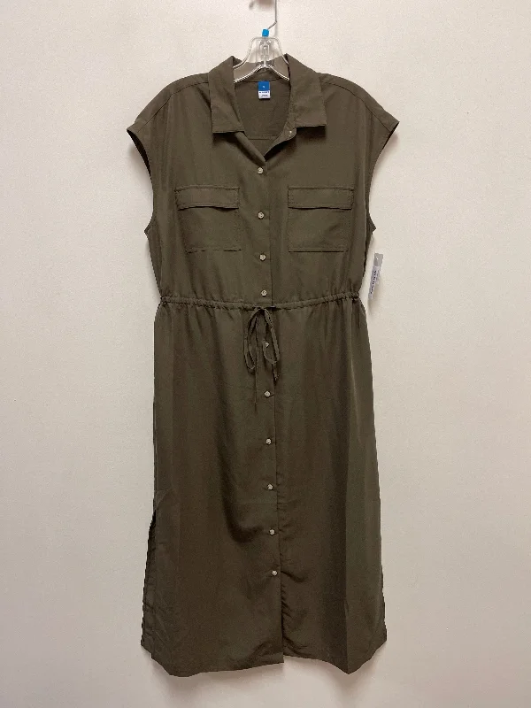 Dress Casual Midi By Old Navy In Green, Size: S Trendy Floral Wrap Midi Dress