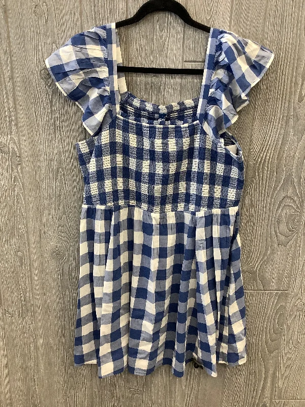 Dress Casual Midi By Old Navy In Plaid Pattern, Size: Xl Stylish Tiered Midi Dress