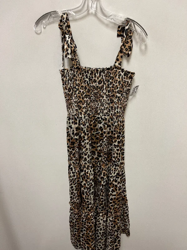Dress Casual Midi By Pink Lily In Animal Print, Size: M Comfortable Fit-and-Flare Midi Dress Dress Casual Midi By Pink Lily In Animal Print, Size: M Comfortable Fit-and-Flare Midi Dress