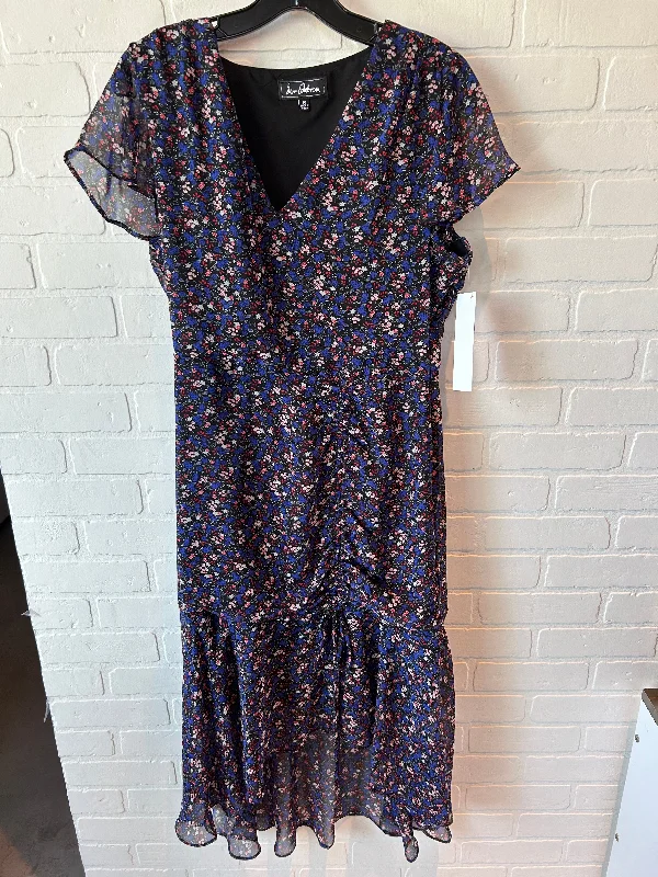 Dress Casual Midi By Sam Edelman In Black & Blue, Size: M Elegant Maxi-Midi Hybrid Dress Dress Casual Midi By Sam Edelman In Black & Blue, Size: M Elegant Maxi-Midi Hybrid Dress