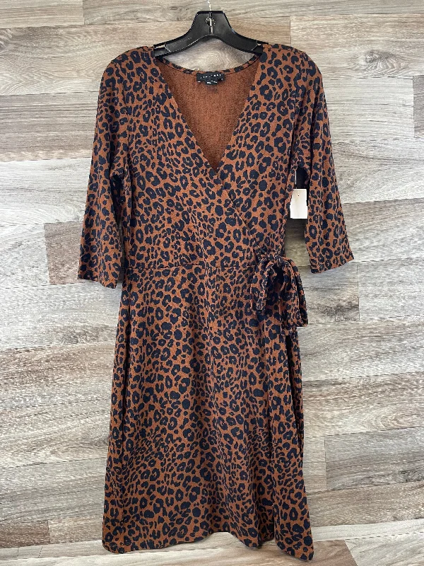 Dress Casual Midi By Sanctuary In Leopard Print, Size: Petite M Trendy Square Neck Midi Dress Dress Casual Midi By Sanctuary In Leopard Print, Size: Petite M Trendy Square Neck Midi Dress
