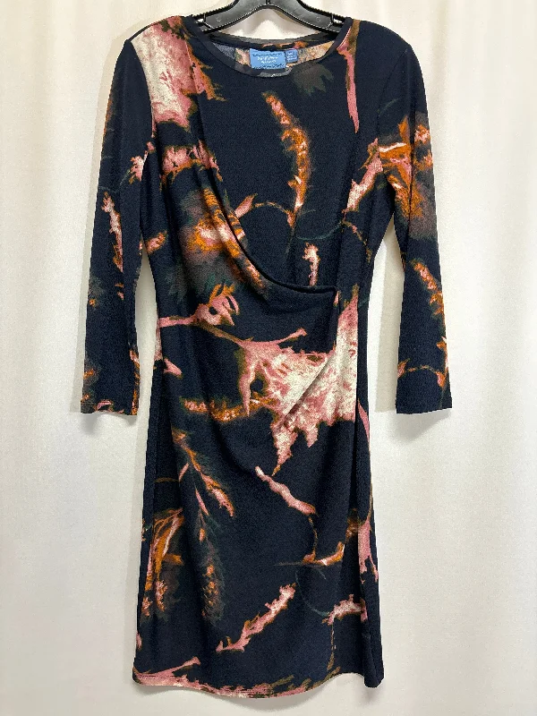 Dress Casual Midi By Simply Vera In Navy, Size: Xs Trendy Mock Neck Midi Dress