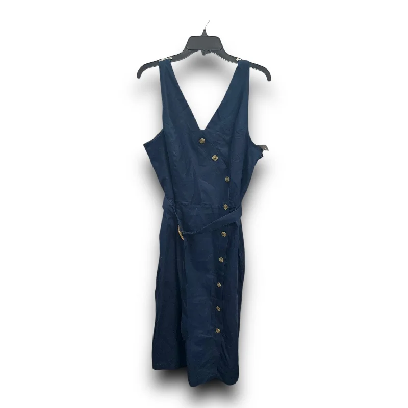 Dress Casual Midi By Time And Tru In Blue, Size: Xl Fashionable Skater Midi Dress