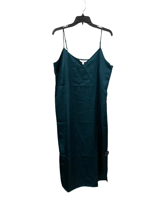 Dress Casual Midi By Time And Tru In Green, Size: M Stylish Silk Midi Dress
