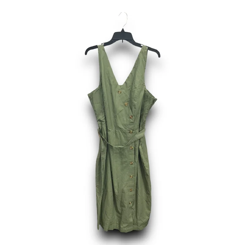 Dress Casual Midi By Time And Tru In Green, Size: Xl Trendy Tiered Hem Midi Dress