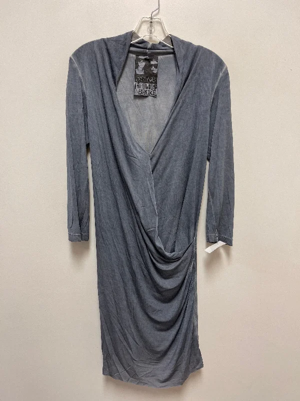 Dress Casual Midi By Young Fabulous & Broke In Grey, Size: M Elegant Pleated Sleeve Midi Dress Dress Casual Midi By Young Fabulous & Broke In Grey, Size: M Elegant Pleated Sleeve Midi Dress