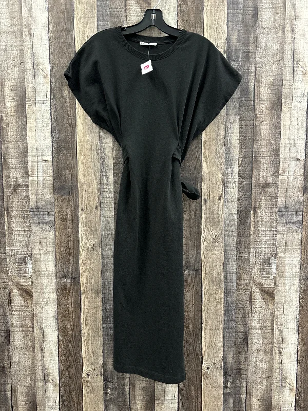 Dress Casual Midi By Zara In Black, Size: M Comfortable Deep V Midi Dress