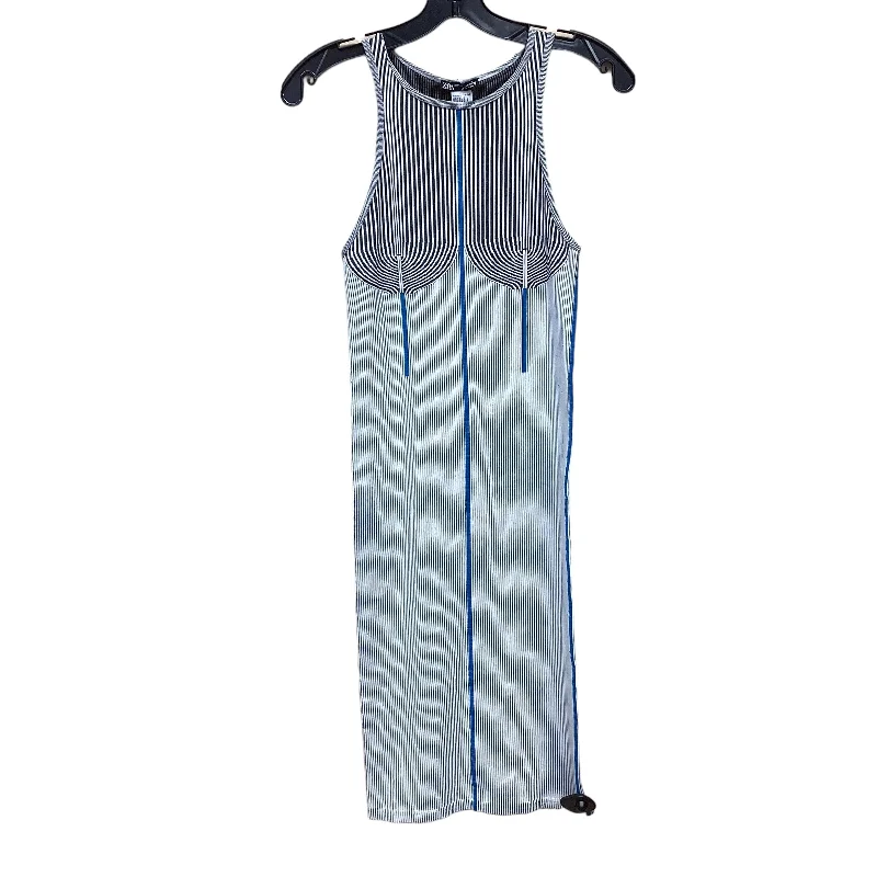 Dress Casual Midi By Zara In Striped Pattern, Size: M Trendy Ruched Side Midi Dress