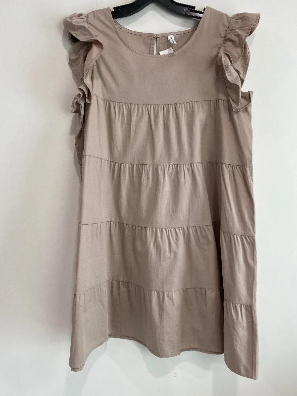 Dress Casual Midi By Zenana Outfitters In Beige, Size: Xl Fashionable High-Low Midi Dress Dress Casual Midi By Zenana Outfitters In Beige, Size: Xl Fashionable High-Low Midi Dress