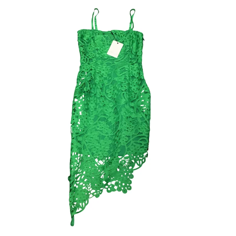 Dress Party Midi By Cmb In Green, Size: Xs Elegant Pleated Sleeve Midi Dress