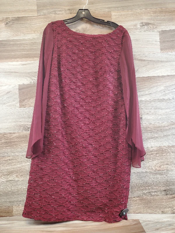 Dress Party Midi By Connected Apparel In Red, Size: L Comfortable Fit-and-Flare Midi Dress Dress Party Midi By Connected Apparel In Red, Size: L Comfortable Fit-and-Flare Midi Dress